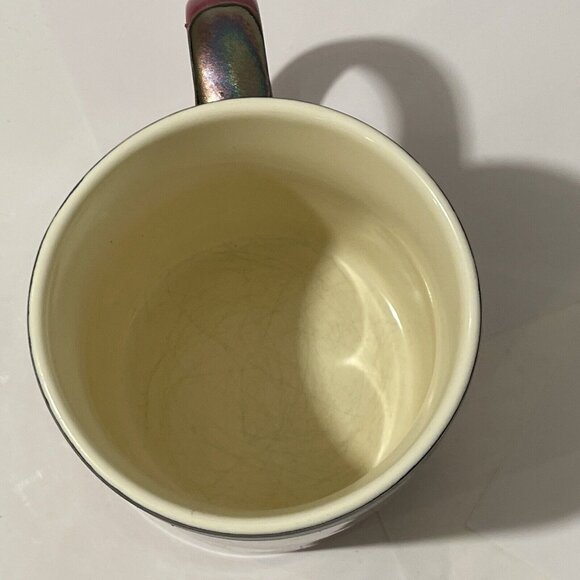 Potter’s Corner Wide‎ Mug Fire Metallic Glazed Dripped Ceramic Red, Green, Tan - Picture 5 of 15